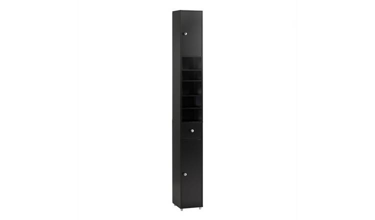 SoBuy 1 Drawer 2 Door 4 Shelf Tall Bathroom Cabinet - Black