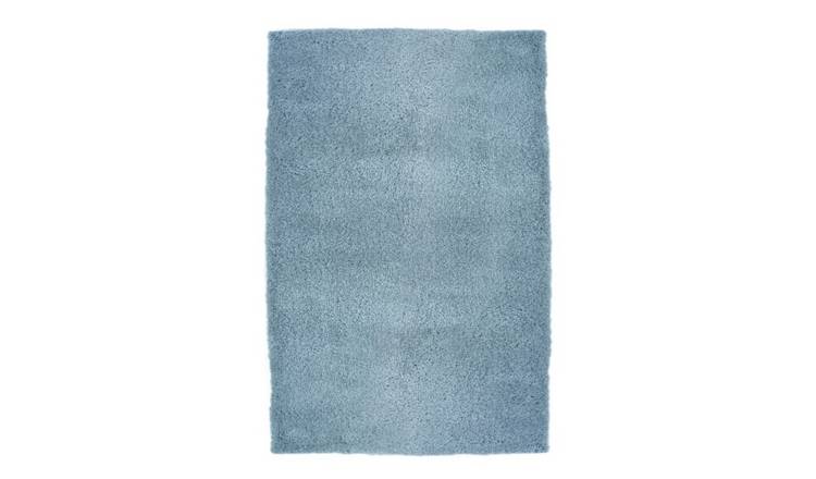 Mega Flooring Blue Shaggy Plain Rug - 160 x 230cm