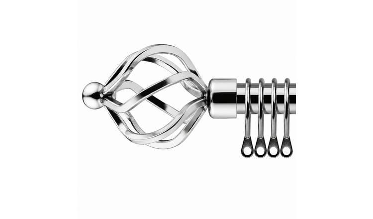 New Edge Blinds 16-19mm Chrome Cage Extendable Curtain Pole - 160cm - 300cm