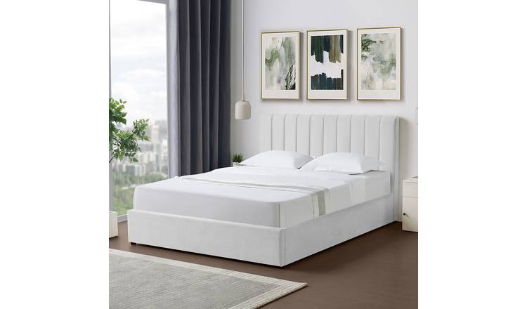 Artemis Home Evelynne Fabric 150cm King Ottoman Bed with Storage - Light Grey