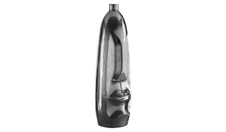 Orsina Viso Large Face Tall Vase - Silver