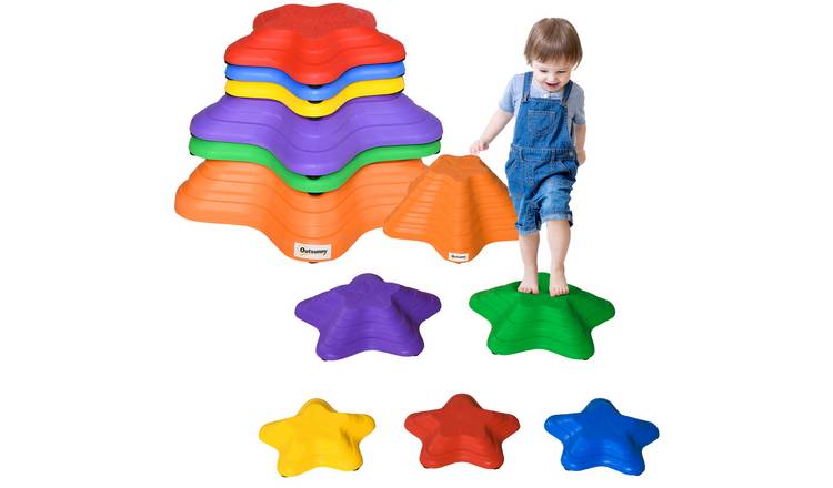 Outsunny 6 Piece Kids Starfish NonSlip Stackable Stepping Stones - Multicolour