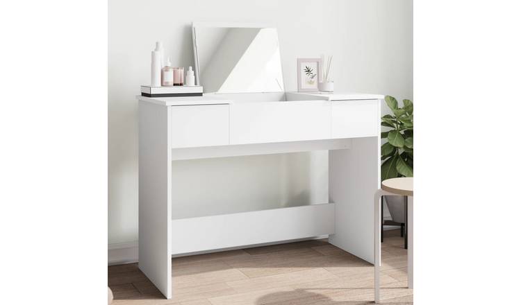 Walplus Glass Dressing Table - White - 100 x 45 x 76 cm