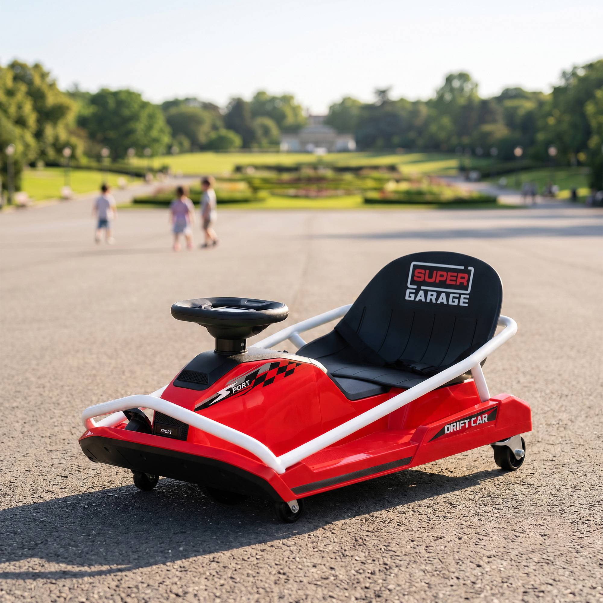 AIYAPLAY 24V 300W Ages 6-10 Brushless Drift Mode Electric Go Kart – Red - Image 4