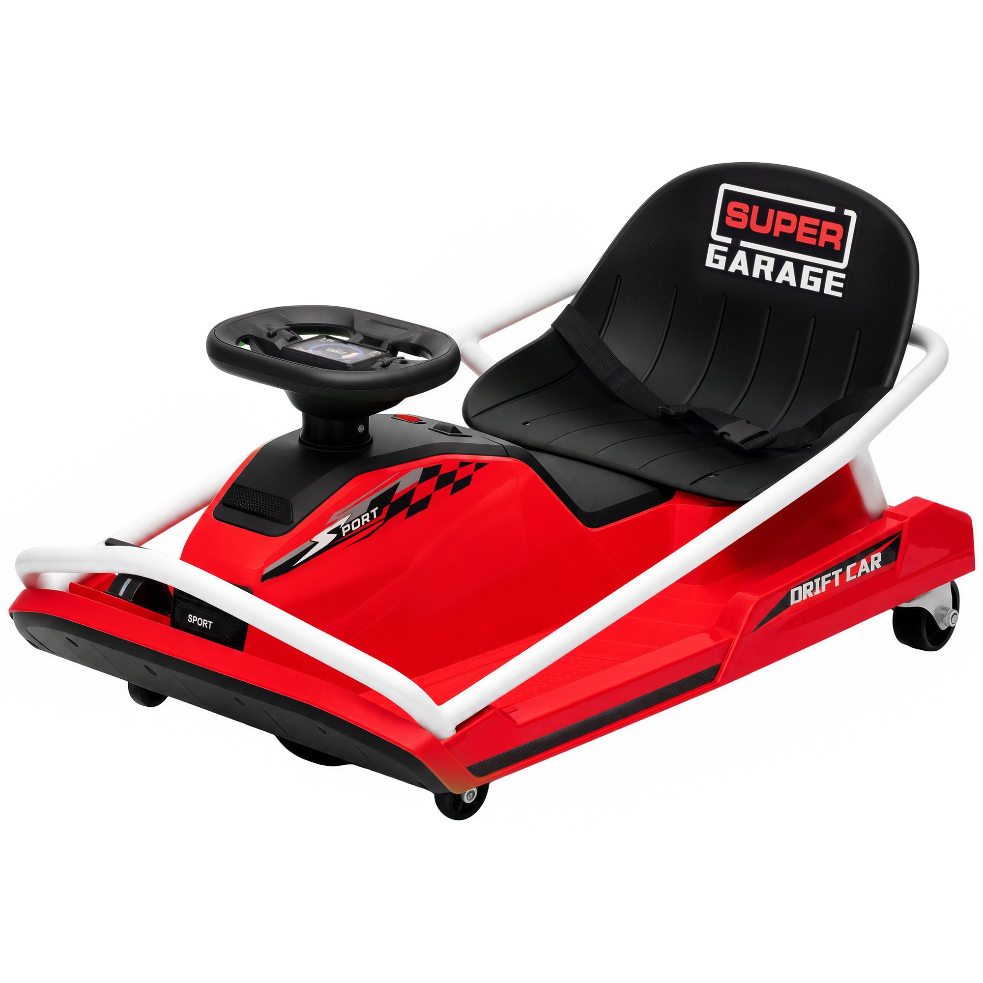 AIYAPLAY 24V 300W Ages 6-10 Brushless Drift Mode Electric Go Kart – Red - Image 5