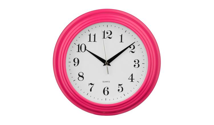 Orsina Elliot 25cm Dia Vintage Round Wall Clock - Pink