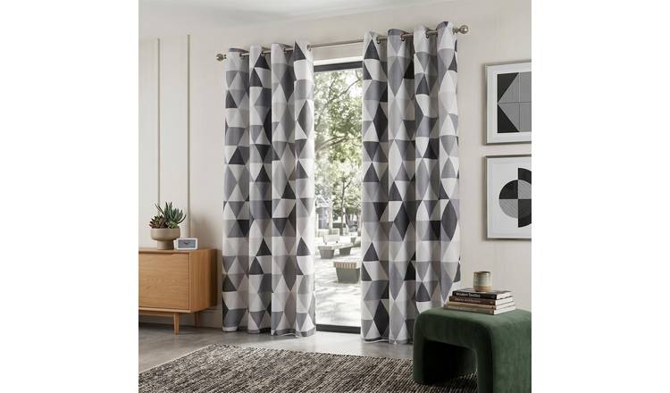 Luxury Living Mal Room Darkening Eyelet Curtains 168cm x 229cm - Charcoal