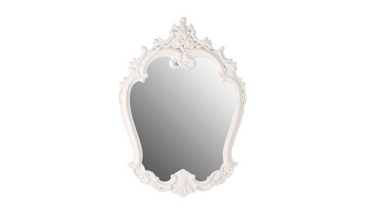 Orsina Locatelli Antique Rose Crest Wall Mirror – White