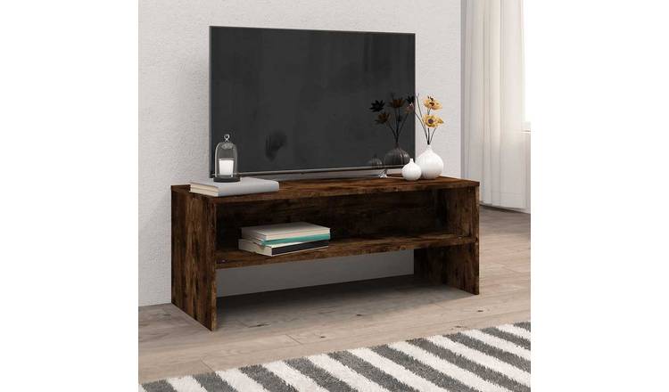 Walplus Engineered Wood TV Cabinet - Dark Oak - 100 x 40 x 40 cm (Smoked Oak)