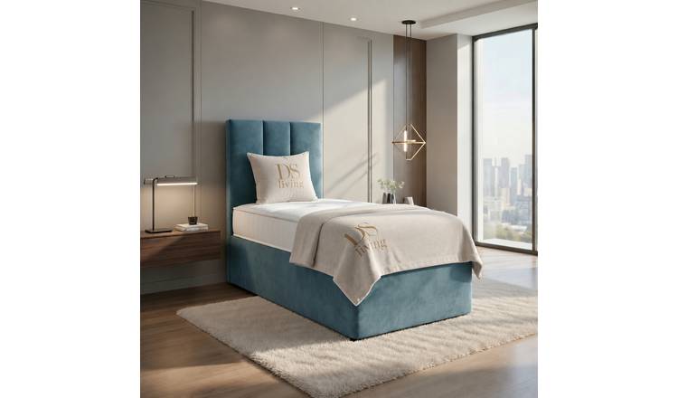 DS Living Harmony Single Velvet Ottoman Bed Frame - Duck Egg