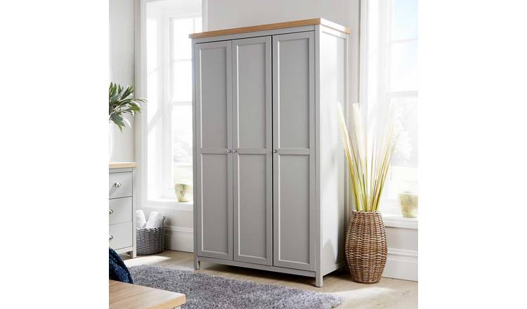 Home Source Avon 3 Door Wardrobe - Grey