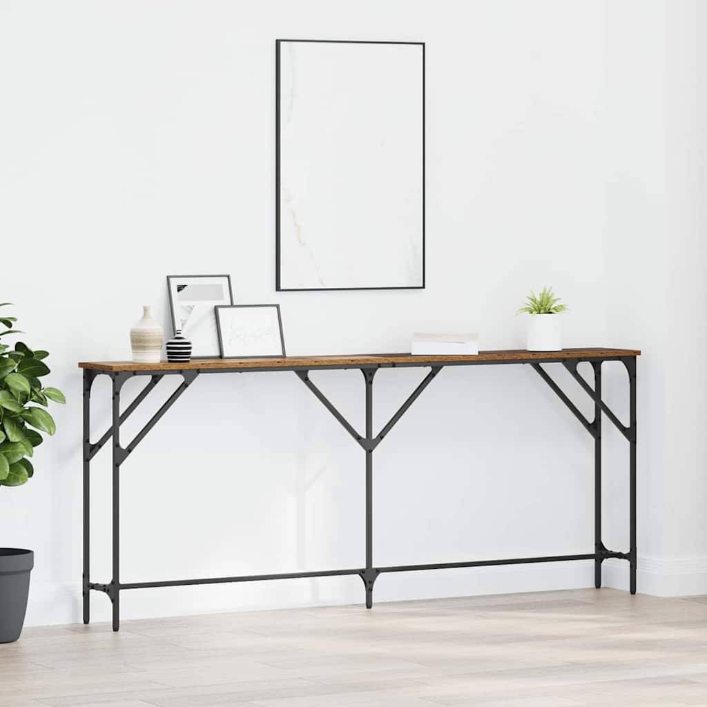 Walplus Engineered Wood Console Table - Old Wood - 180 x 23 x 75 cm - Image 1