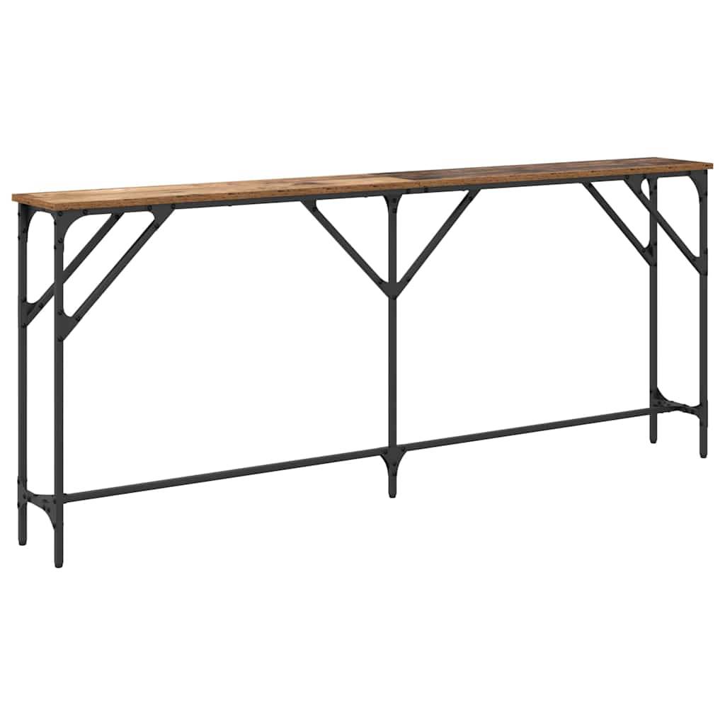 Walplus Engineered Wood Console Table - Old Wood - 180 x 23 x 75 cm - Image 2