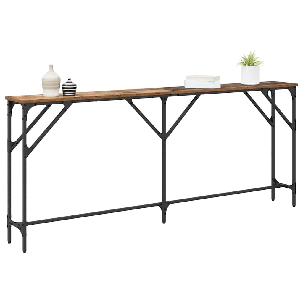 Walplus Engineered Wood Console Table - Old Wood - 180 x 23 x 75 cm - Image 3