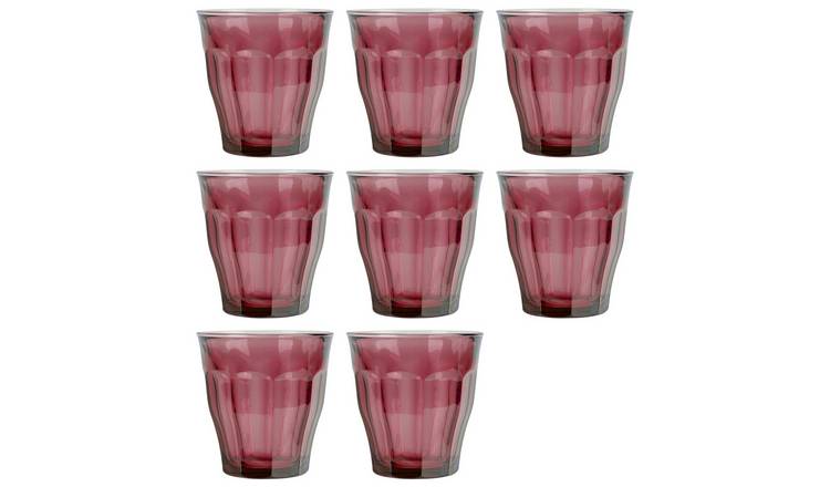 Duralex Picardie 250ml Drinking Glass Tumblers Pack of 8 - Plum