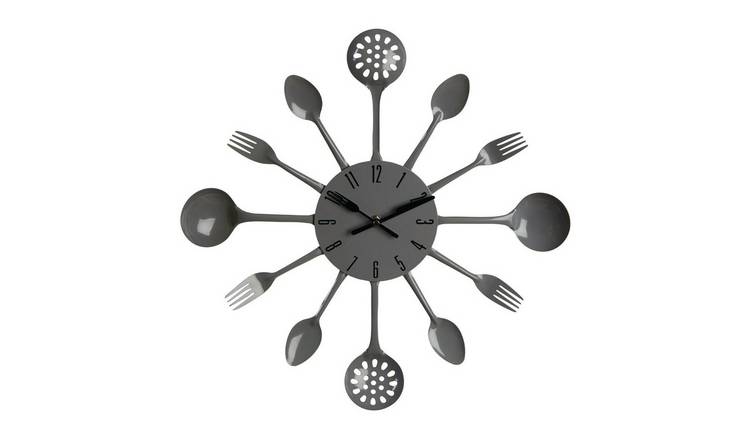 Orsina Romero 33cm Cutlery Wall Clock – Grey