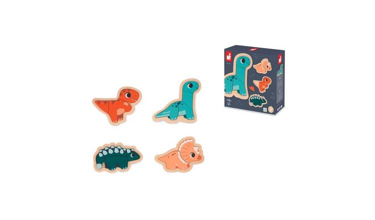 Janod 4 Progressive Wooden Dinosaur Puzzles