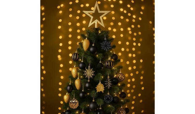 Neo 110PCS Christmas Tree Ornaments Set- Black & Gold