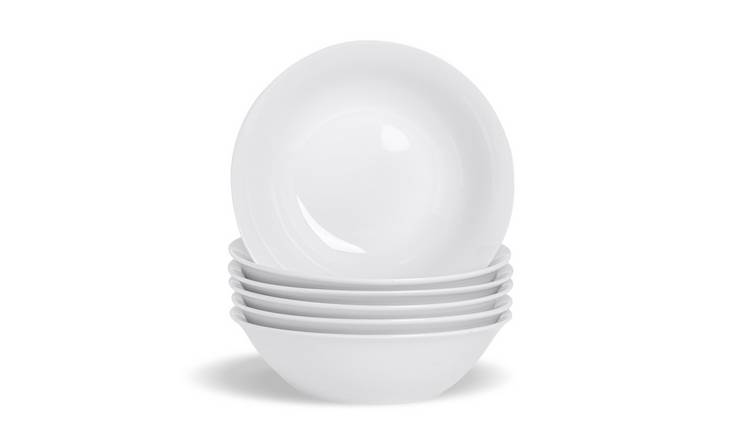 Argon Tableware Classic White Cereal Bowls - Pack of 6