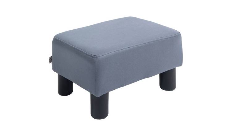 HOMCOM Microfibre Rectangle Footstool – Light Grey