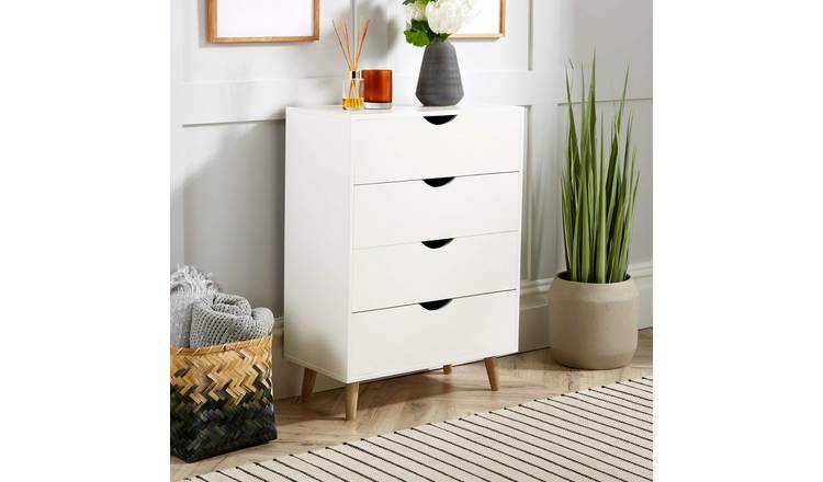 Home Source Boden 4 Drawer Chest - White