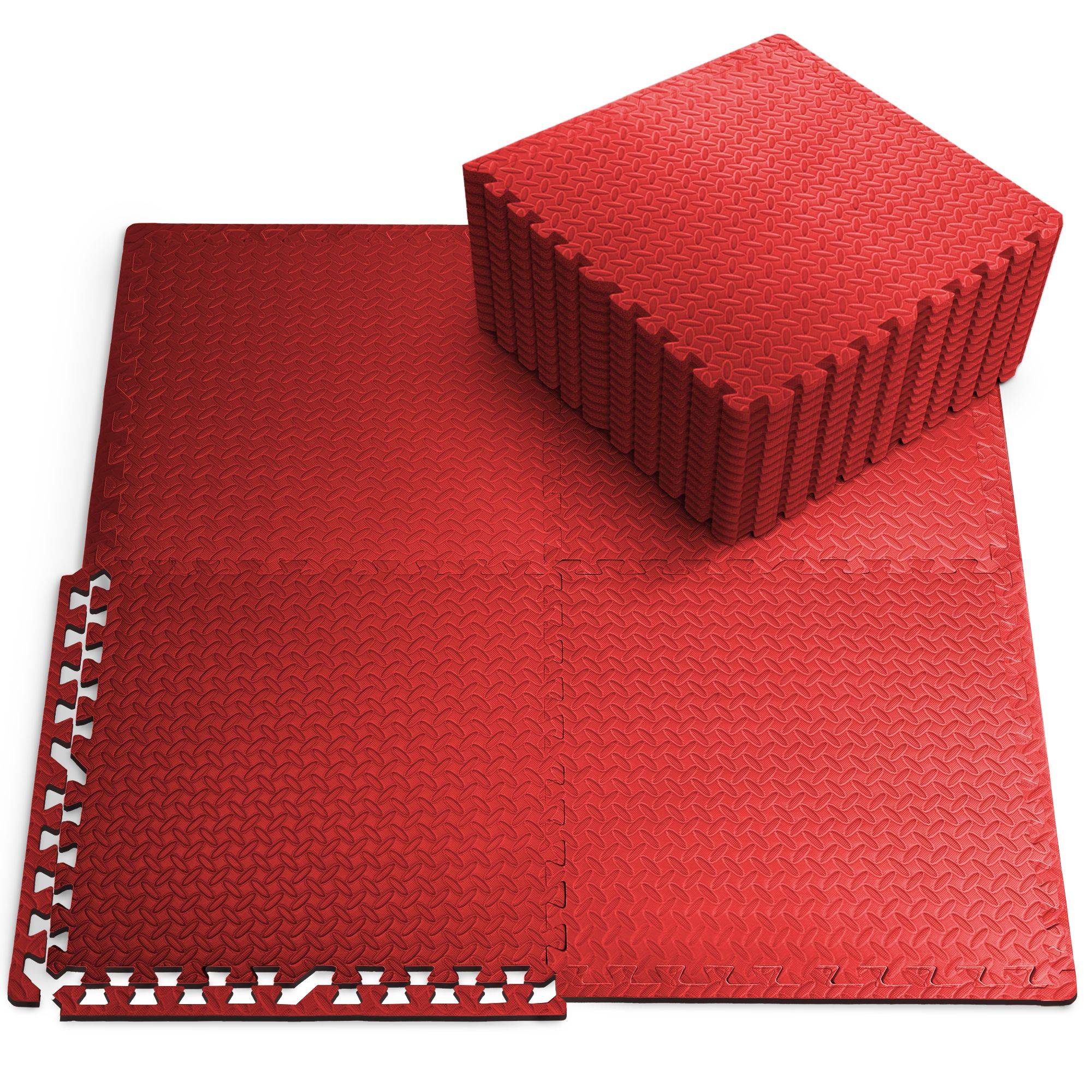 Kayman Pack of 12 Eva Gym Mat - Red - Image 1