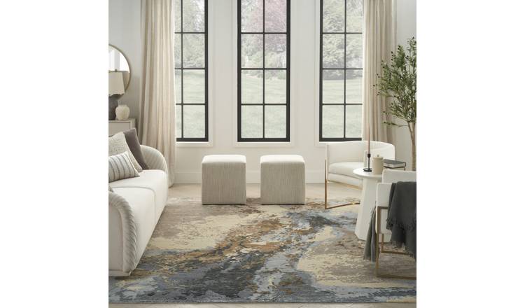 Mega Flooring Blue Modern Abstract Rug - 236 x 297cm