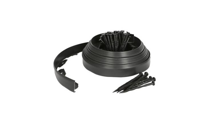 Harbour Housewares Flexible Plastic Lawn & Path Edging - 10m x 4cm - Black