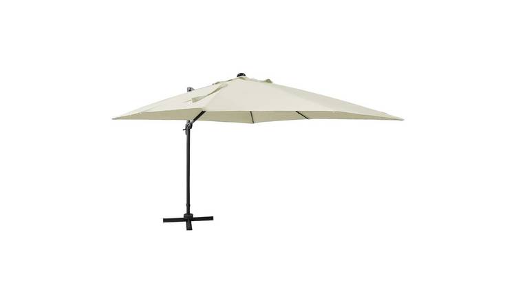 Walplus 24 LED Cantilever Parasol - Sand - 300 x 300 x 258 cm