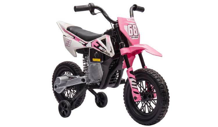 AIYAPLAY 12V 3-6 Years Training Wheels Electric Ride On Motorcycle – Pink