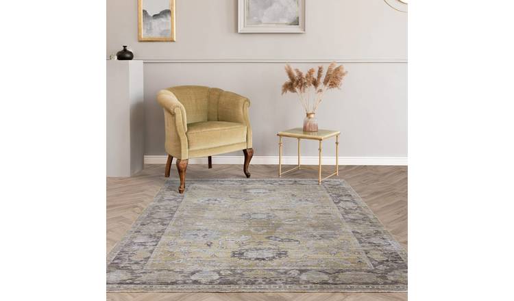 Mega Flooring Gold Traditional Bordered Rug - 80 x 160cm