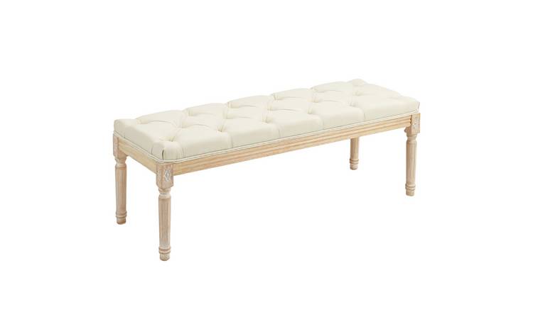 HOMCOM 115cm End of Bed Bench - Cream White