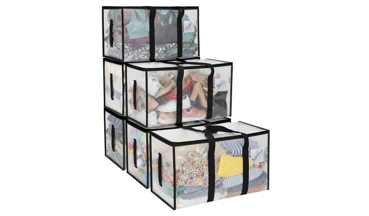 Harbour Housewares Large Heavy Duty Moving Bags 88L - Clear - Pack of 6