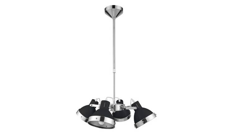 Orsina Jasper 4 Light Pendant Light - Black and Chrome