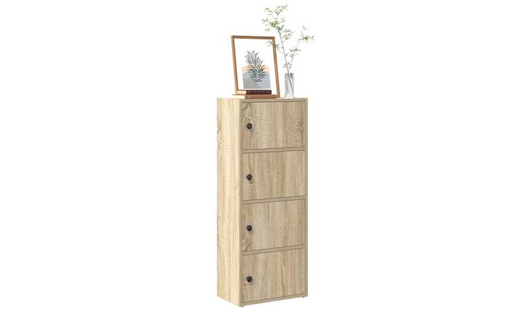 Walplus Engineered Wood Bookcase - Light Oak - 40 x 24 x 102 cm