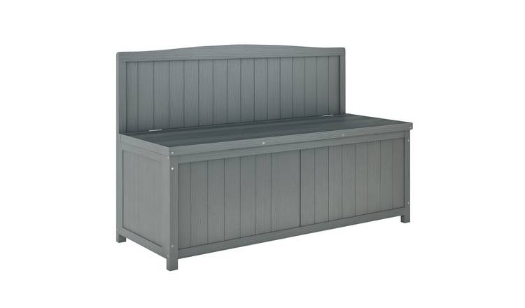 Outsunny Wooden Garden Arch Wood Bench Outdoor Storage - Grey