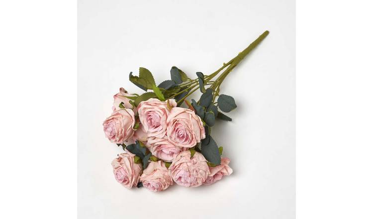 Homescapes Handcrafted Artificial Roses Bouquet - Pink