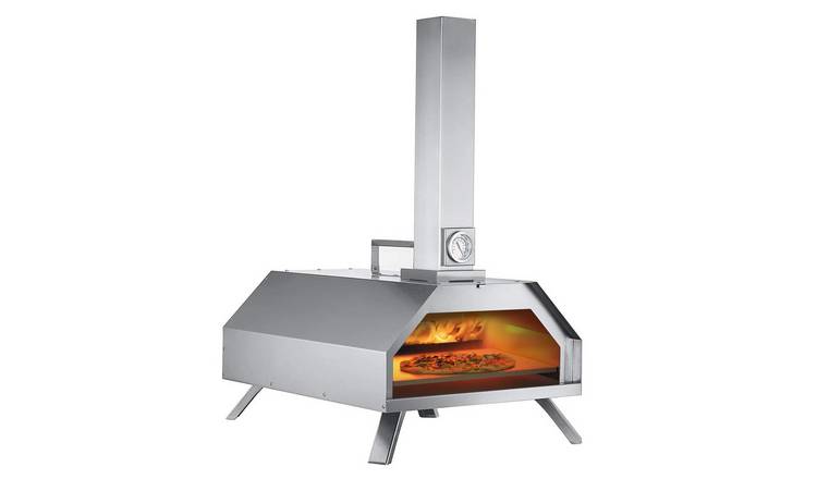 Haven Wood Fired Pizza Oven With Thermometer Paddle And Rain Cover - Silver