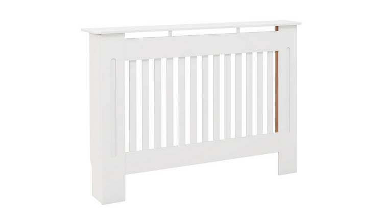 HOMCOM 112cm MDF Slatted Radiator Cover - White
