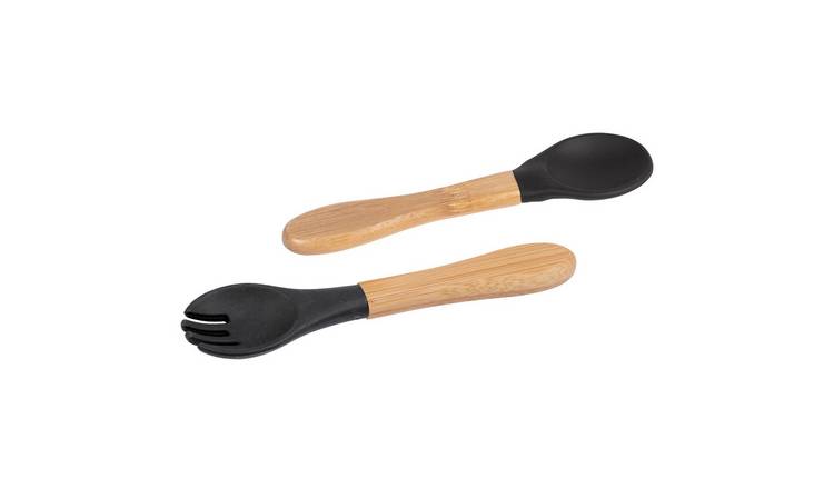 Tiny Dining 4pc Bamboo Baby Weaning Forks Set with Silicone Tip - Multicolour