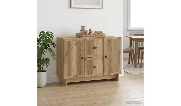 Walplus 2 Drawer Rectangular Sideboard - Artisan Oak - 89 x 34.5 x 60 cm