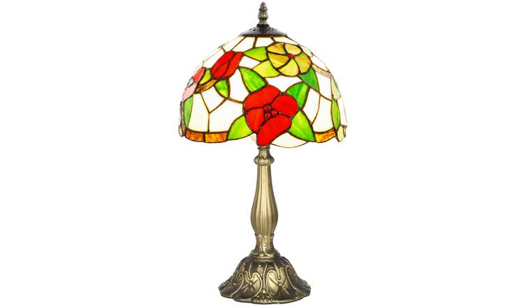HOMCOM Tiffany 45cm Stained Glass Table Lamp – Red