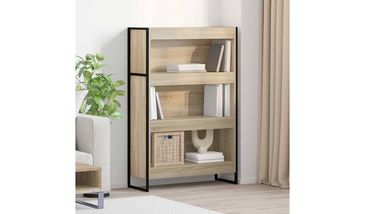 Walplus Engineered Wood Book Cabinet - Light Oak - 80 x 30 x 121 cm