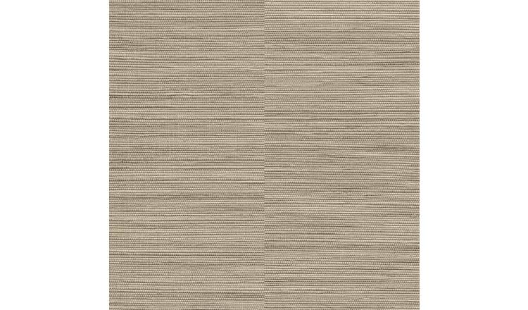 Grandeco Java Grasscloth Weave Textured Wallpaper - Natural Grey Taupe
