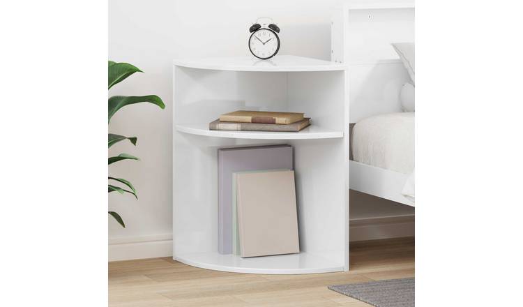 Walplus Engineered Wood End Table - White Gloss - 39.7 x 39.7 x 60 cm