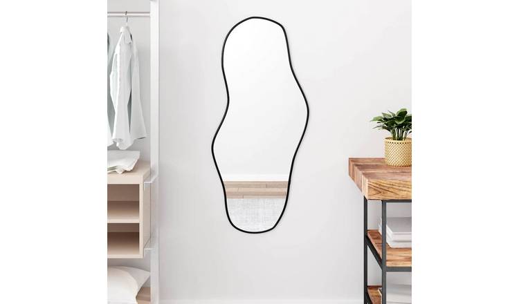 Walplus Glass Wall Mirror - Black - 100 x 45 cm