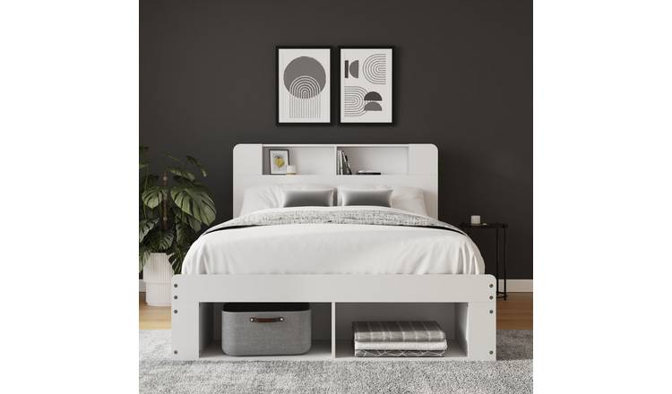GFW Anya King Size Wooden Integrated Storage Ottoman Bed - White