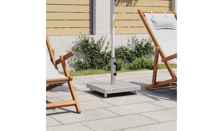 Walplus Stainless Steel Parasol Base Granite 30 kg Square - Grey