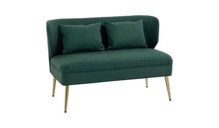 HOMCOM 2 Seater Fabric Sofa with Wing Back - Green