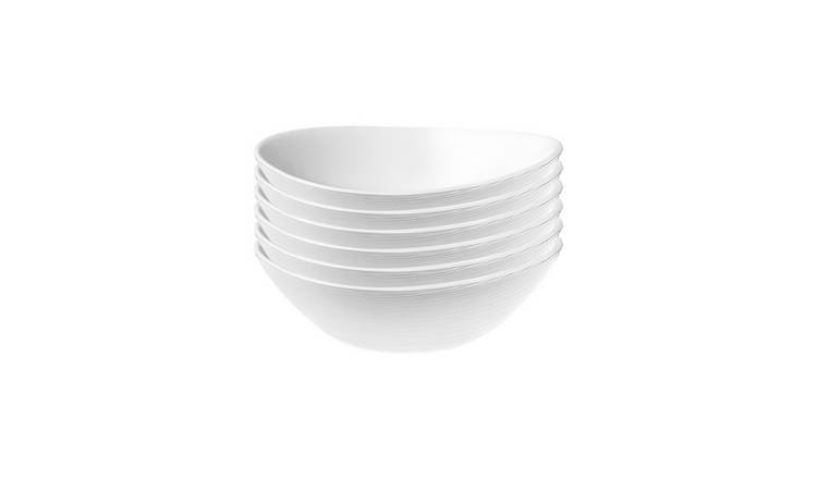 Bormioli Rocco Prometo Glass Serving Bowls - White - Pack of 6